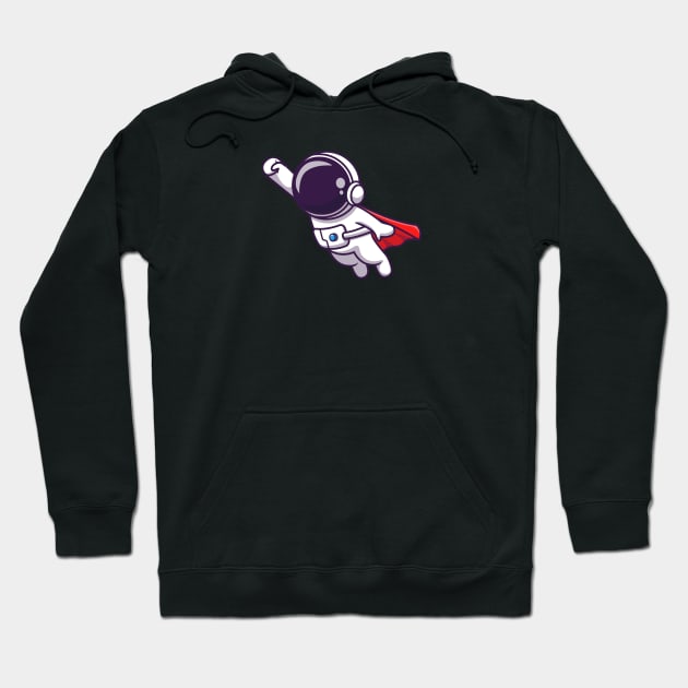 Cute Astronaut Super Flying Cartoon Hoodie by Catalyst Labs